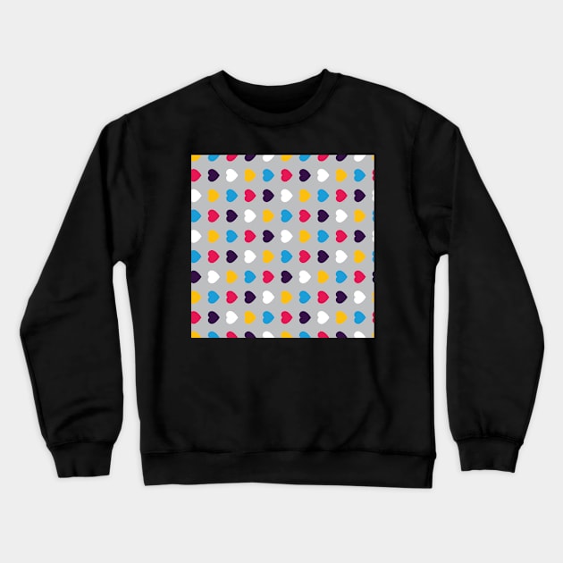 Poly Pride Hearts (New Colors) - Minimalist - Pattern - GRY Crewneck Sweatshirt by LaLunaWinters